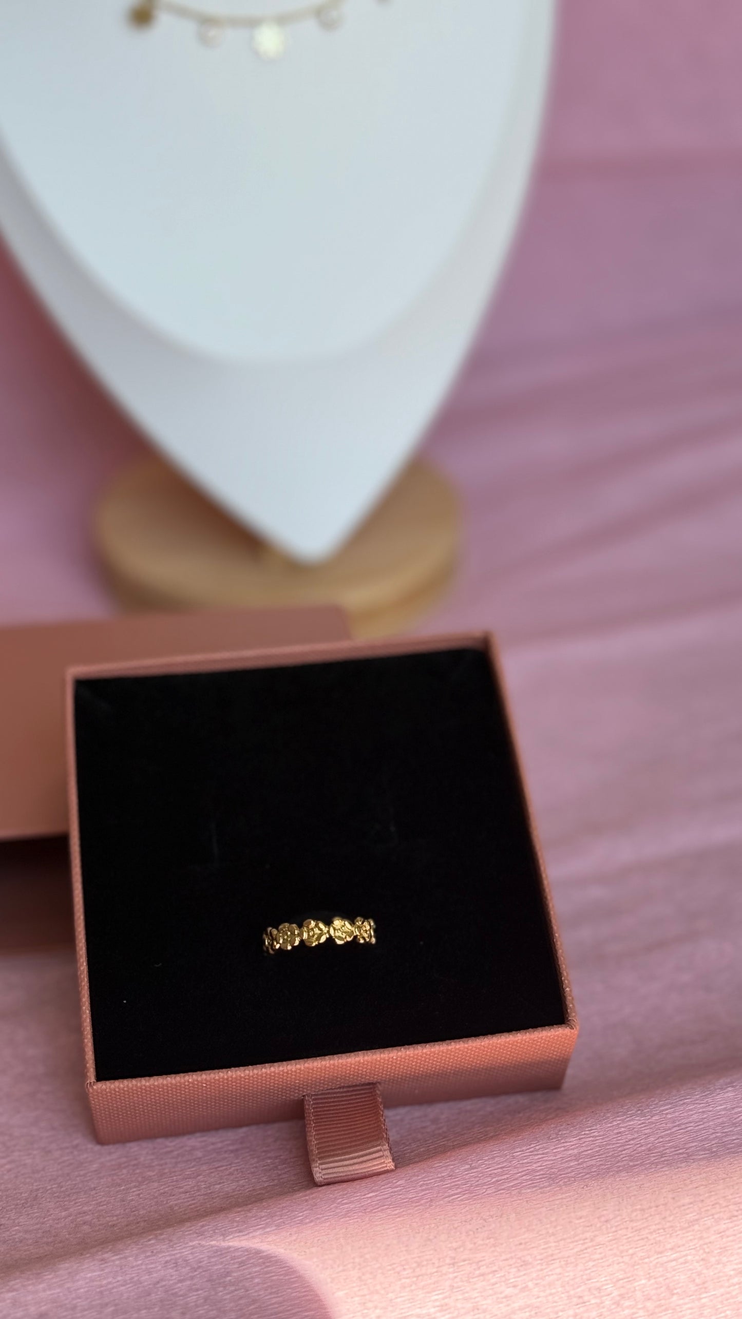 Fleur | Bague en acier inoxydable