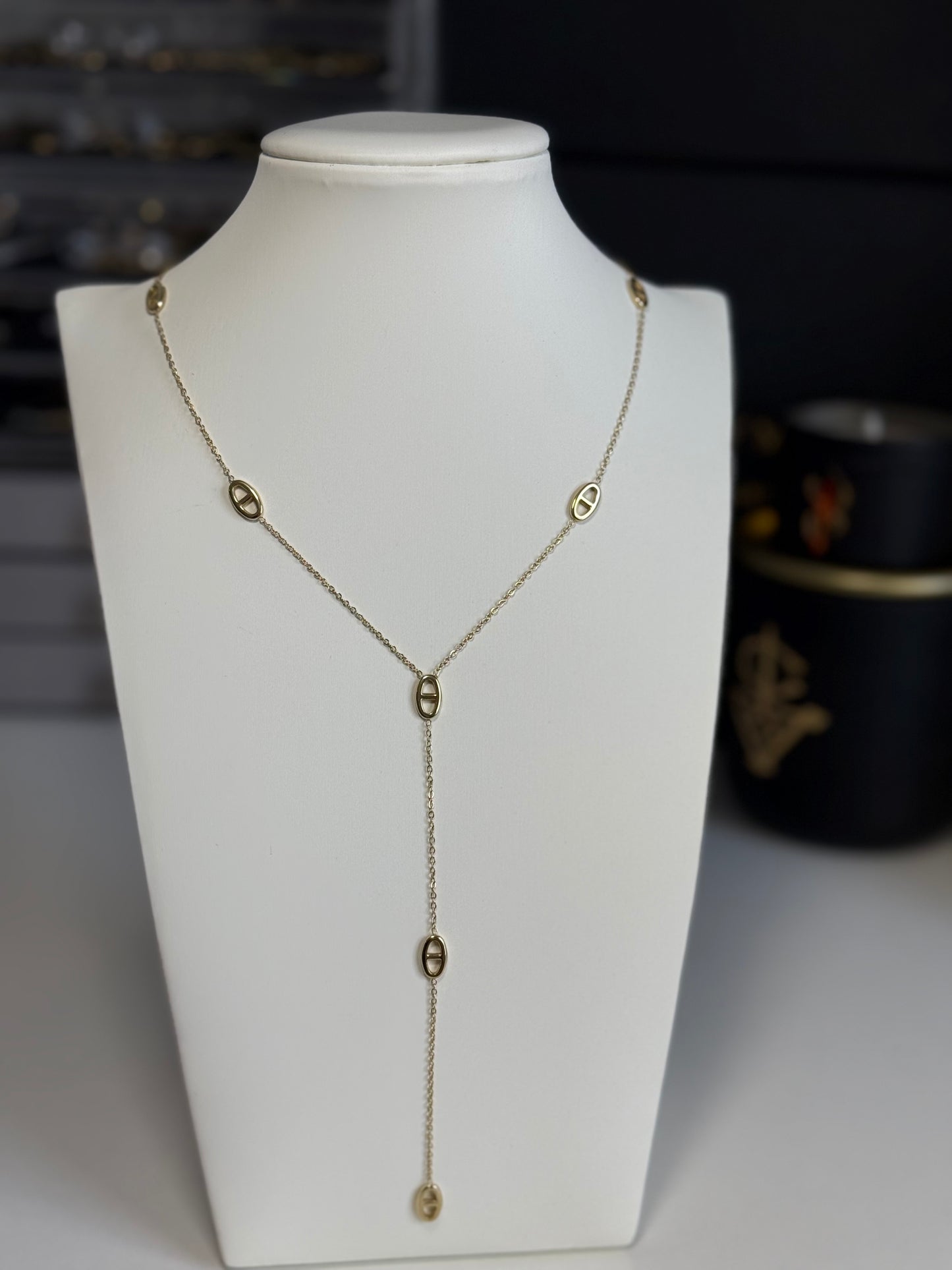 Collier sautoir en acier inoxydable