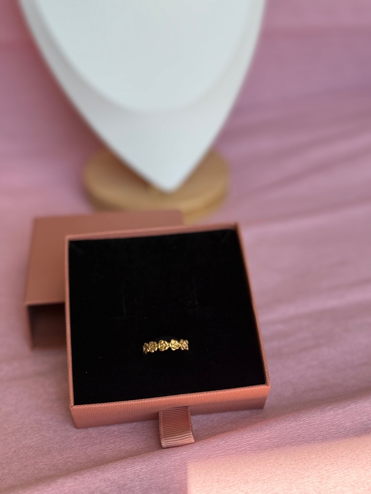 Fleur | Bague en acier inoxydable