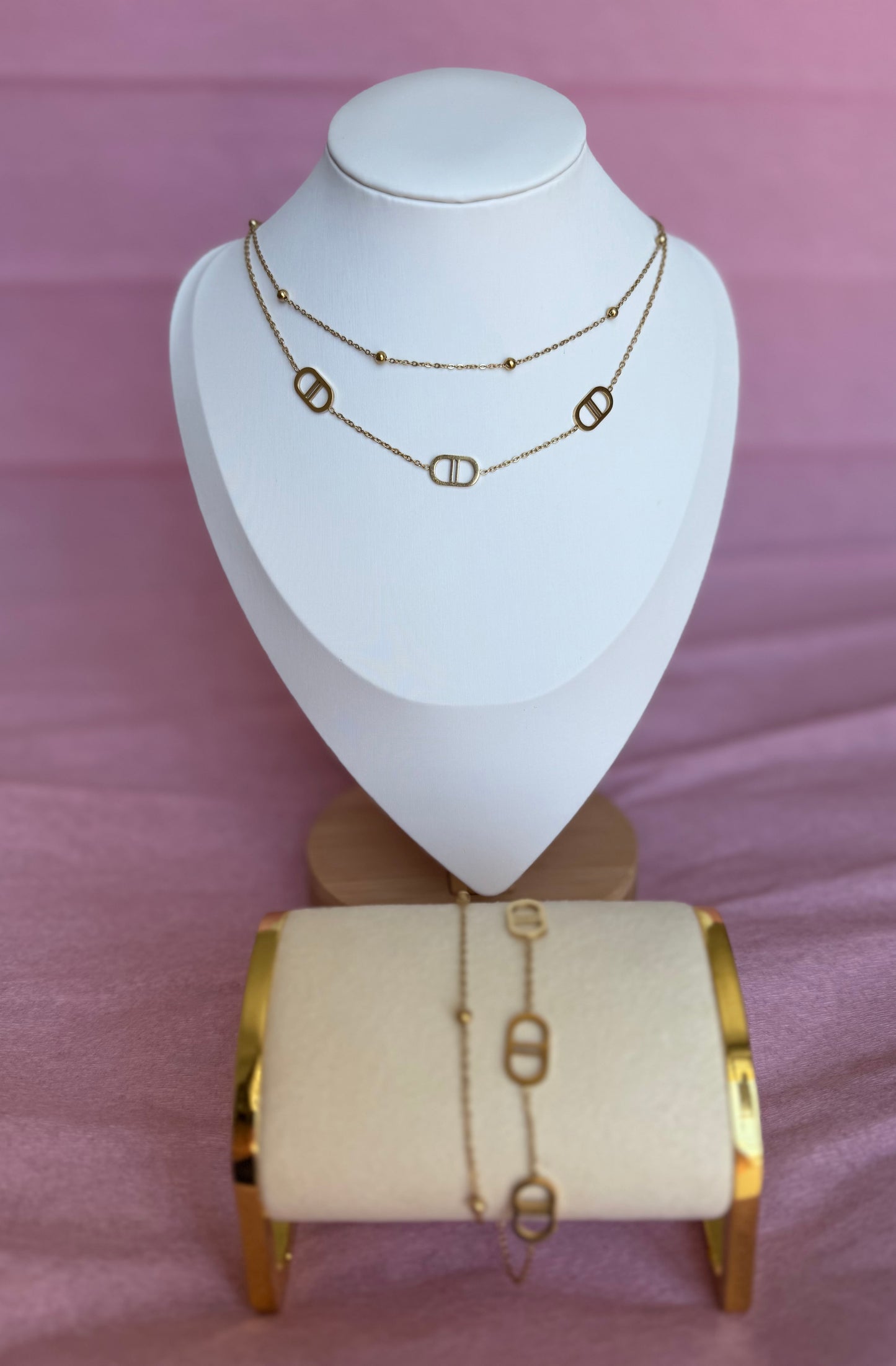 Camille | Collier en acier inoxydable double rang