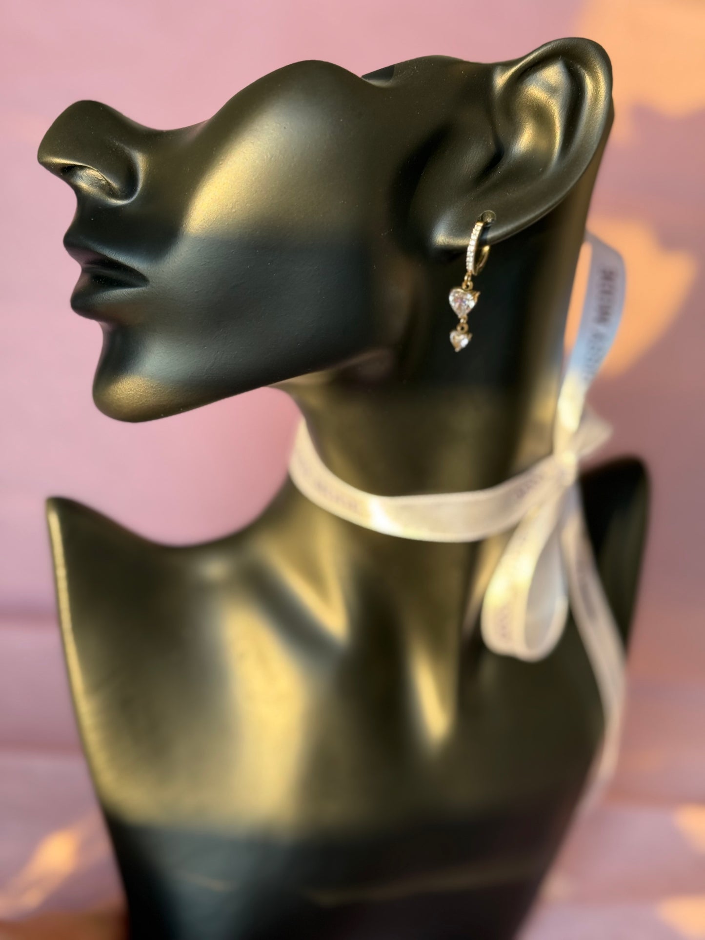 Love | Boucles d’oreilles en acier inoxydable(cœur)