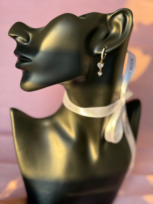 Love | Boucles d’oreilles en acier inoxydable(cœur)
