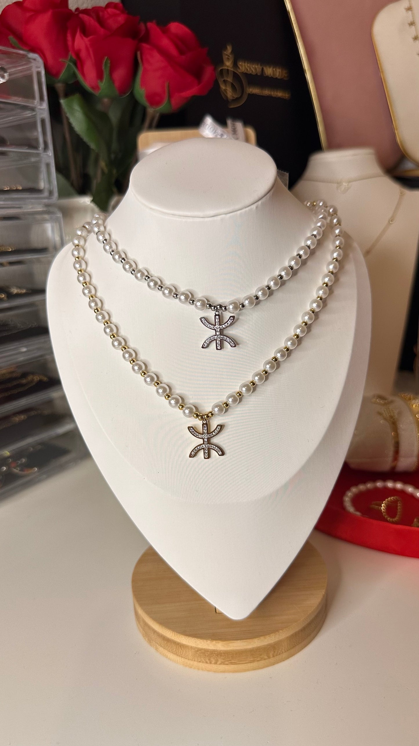Kbyla | Collier avec signe berbère en acier inoxydable