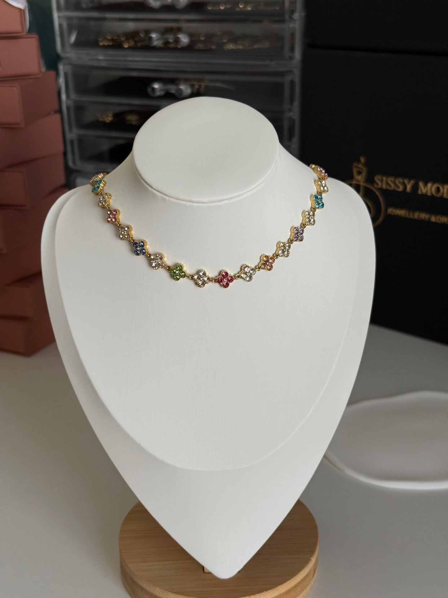 Collier Cristal multicolore