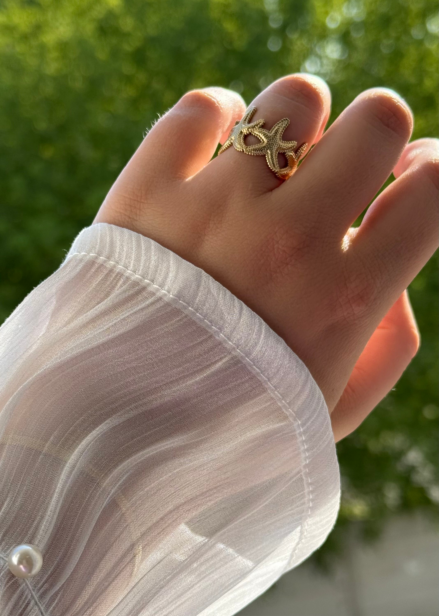 Starella | Bague étoile de mer en acier inoxydable