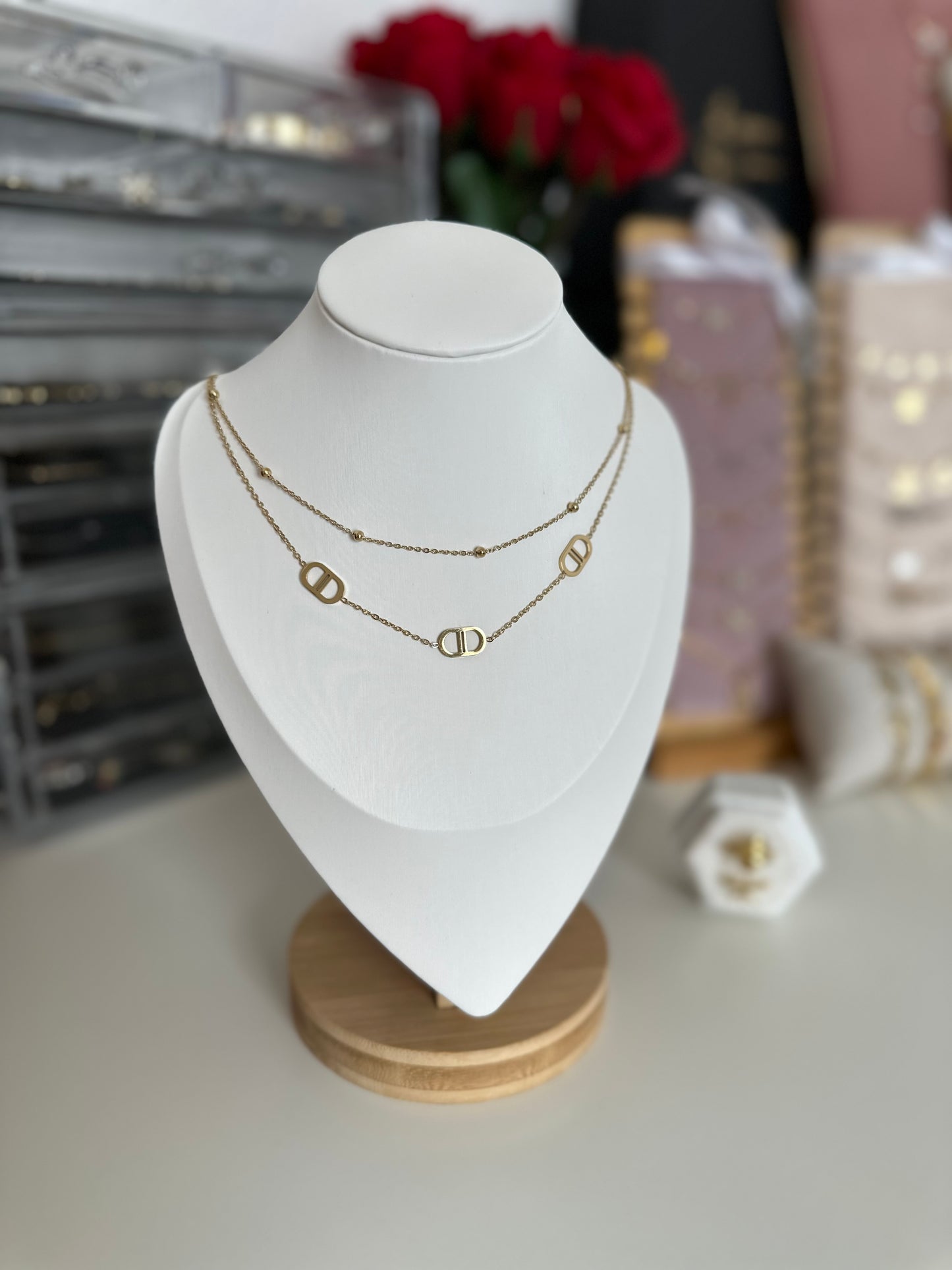 Camille | Collier en acier inoxydable double rang
