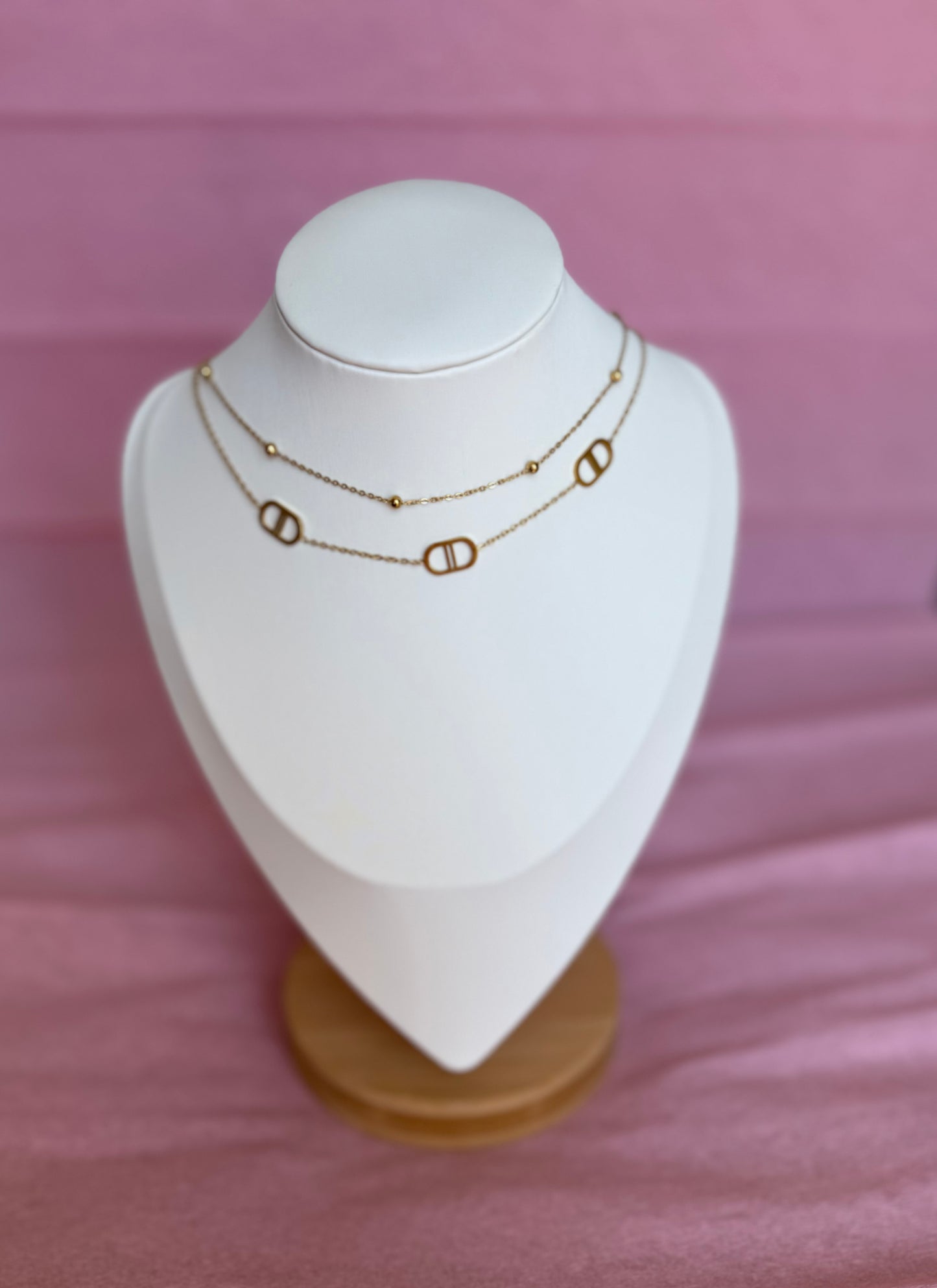 Camille | Collier en acier inoxydable double rang