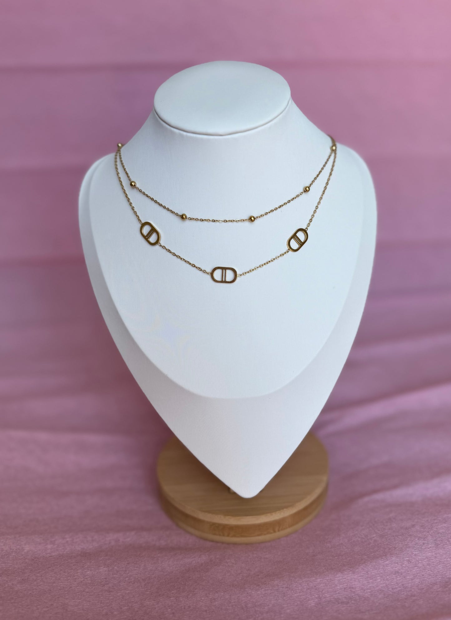 Camille | Collier en acier inoxydable double rang