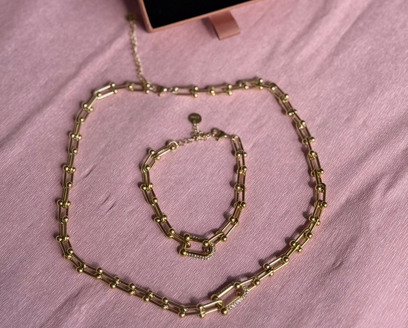 Parure en acier inoxydable - Collier et bracelet