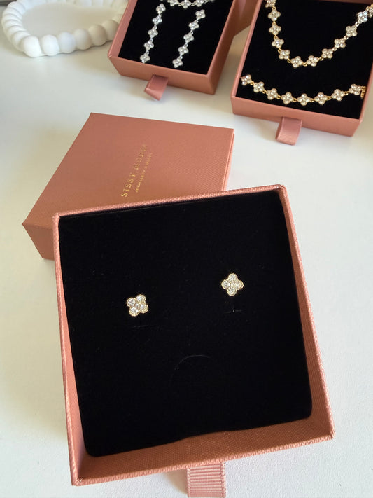 Cristal | Boucles d’oreilles en acier inoxydable