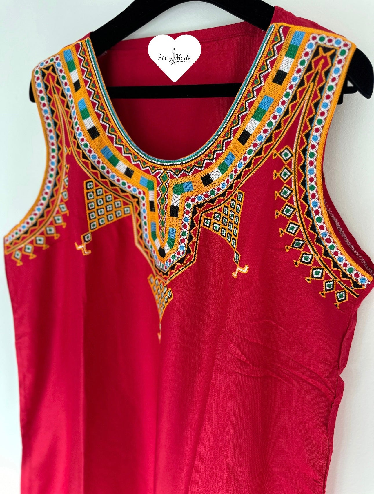 Robe Kabyle maison longue - Rouge Bordeaux