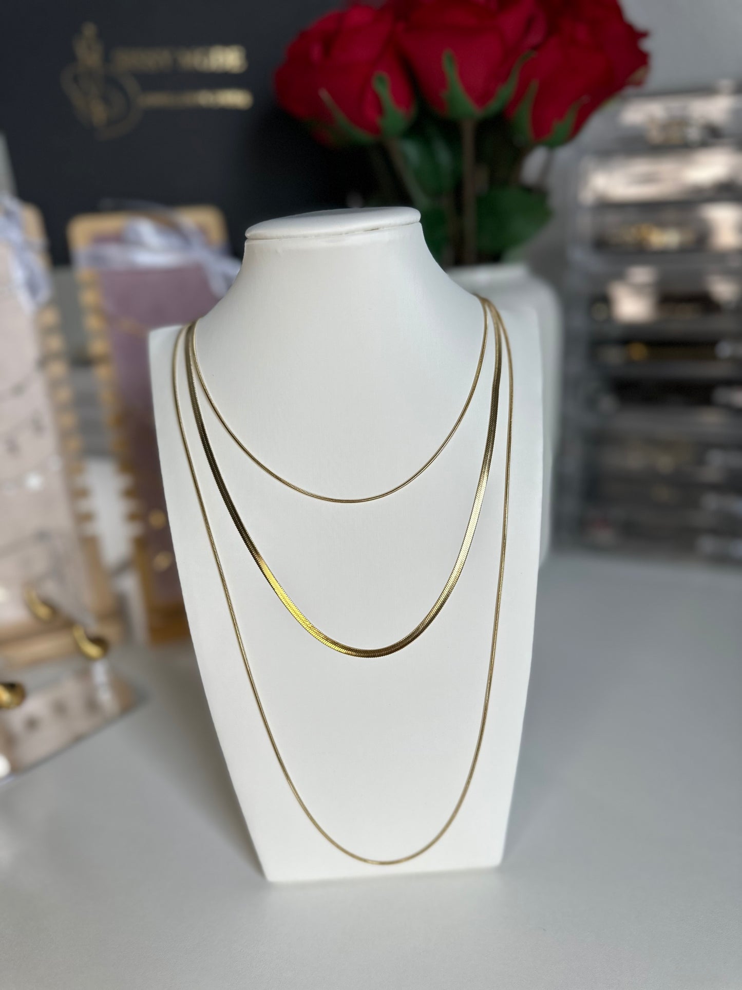 Snake (fin) | Collier 3 rangs en acier incroyable