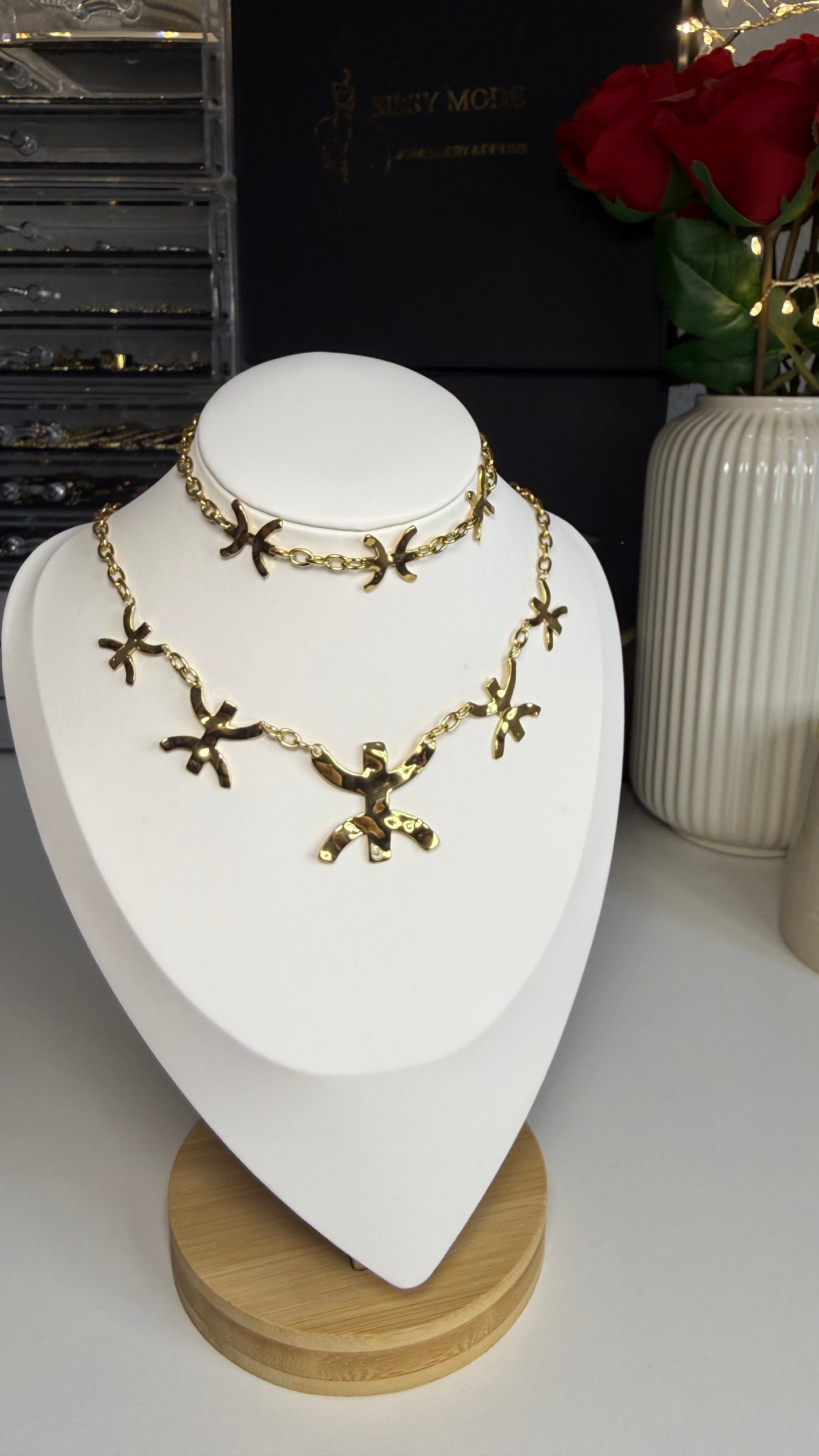 Dihia | Parure (Collier+ Bracelet )Berbère en acier inoxydable