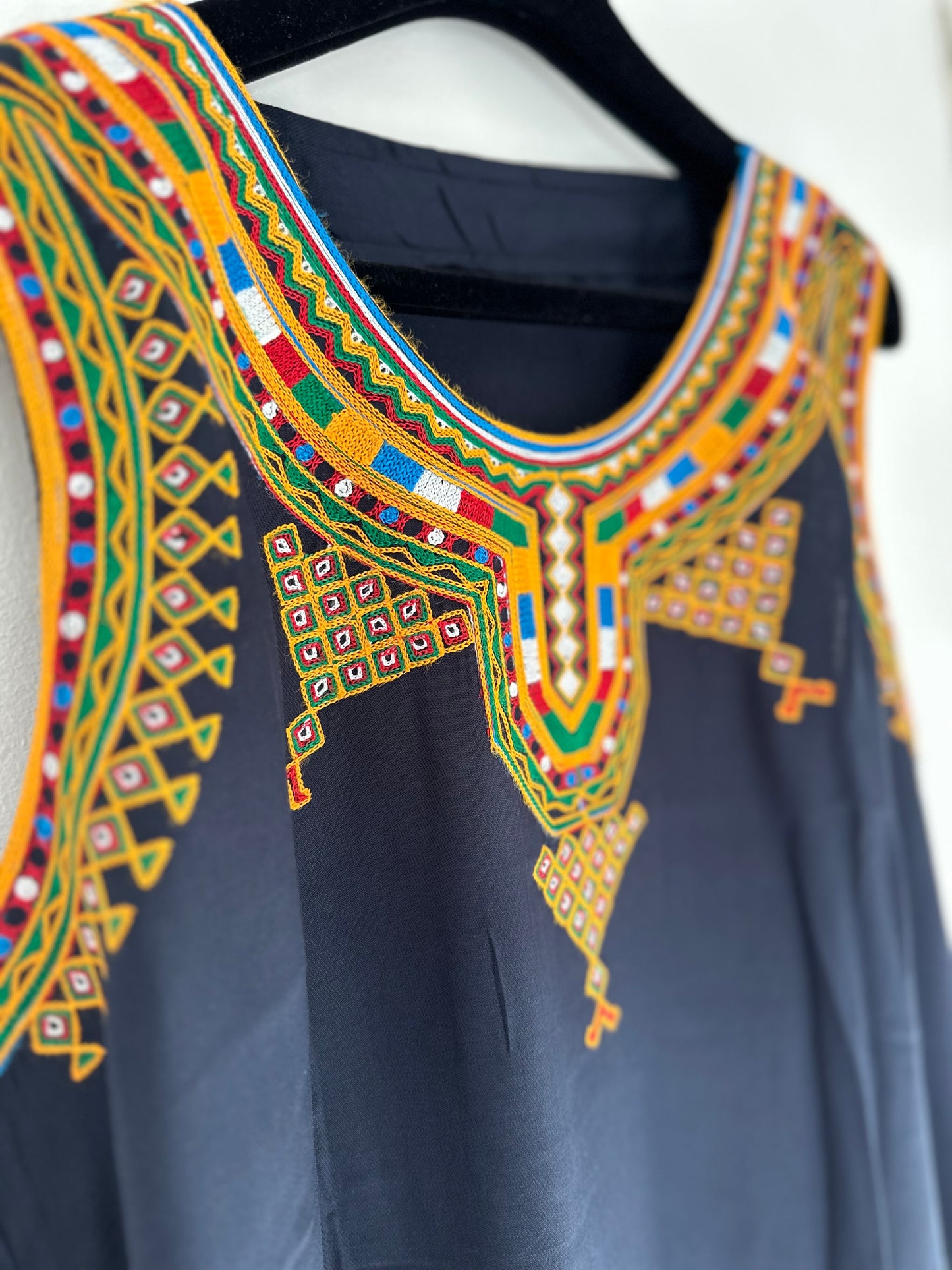 Robe kabyle maison Mi-longue bleu nuit