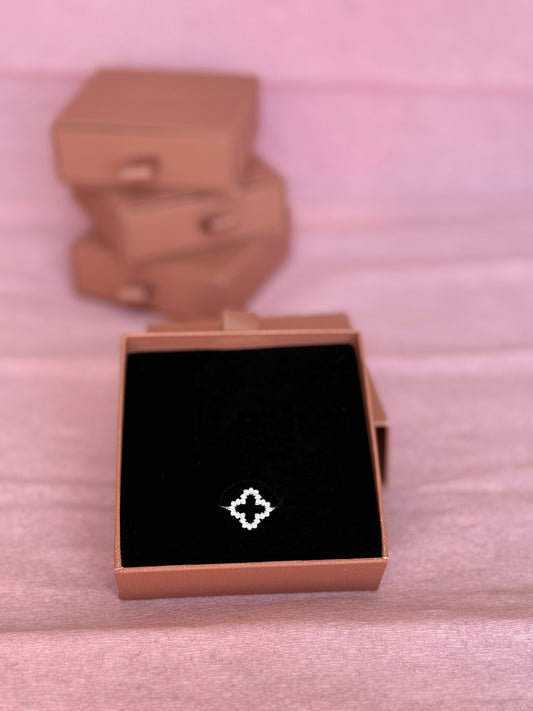 Trèfle | Bague en acier inoxydable argenté