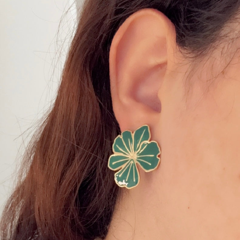 Fleur | Boucles d’oreilles en acier inoxydable