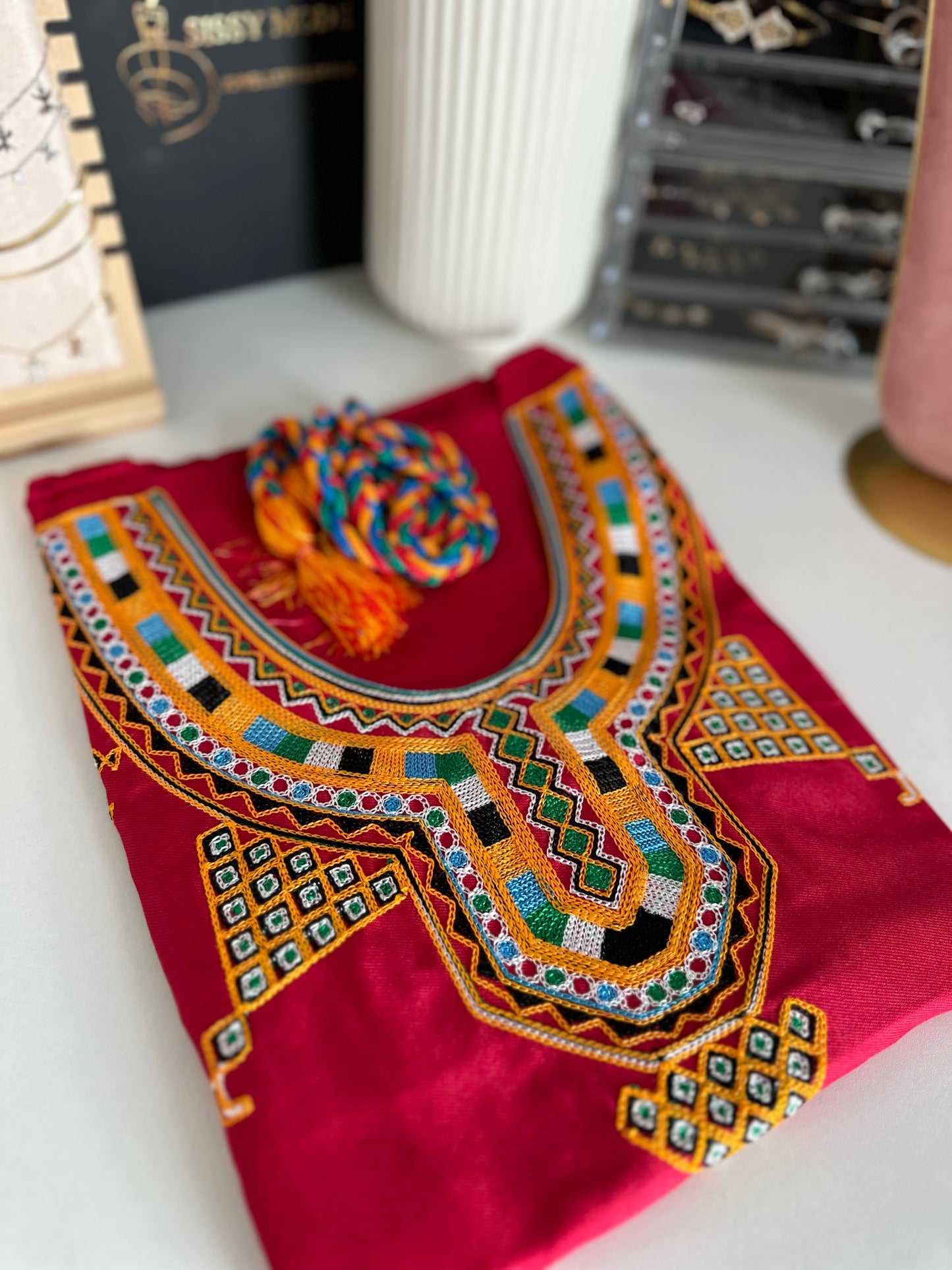 Robe Kabyle maison longue - Rouge Bordeaux