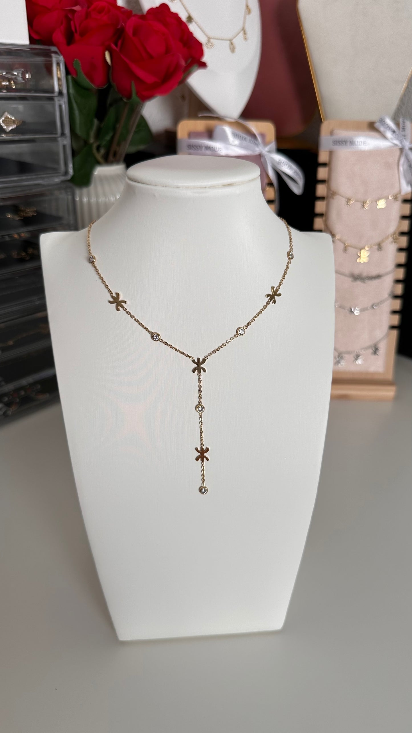 Nora | Collier sautoir en acier inoxydable avec signe Amazigh